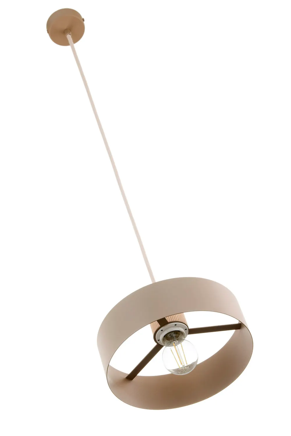 lampa wisząca, kinkiet, metal, kolor beżowy, żarówka dekoracyjna