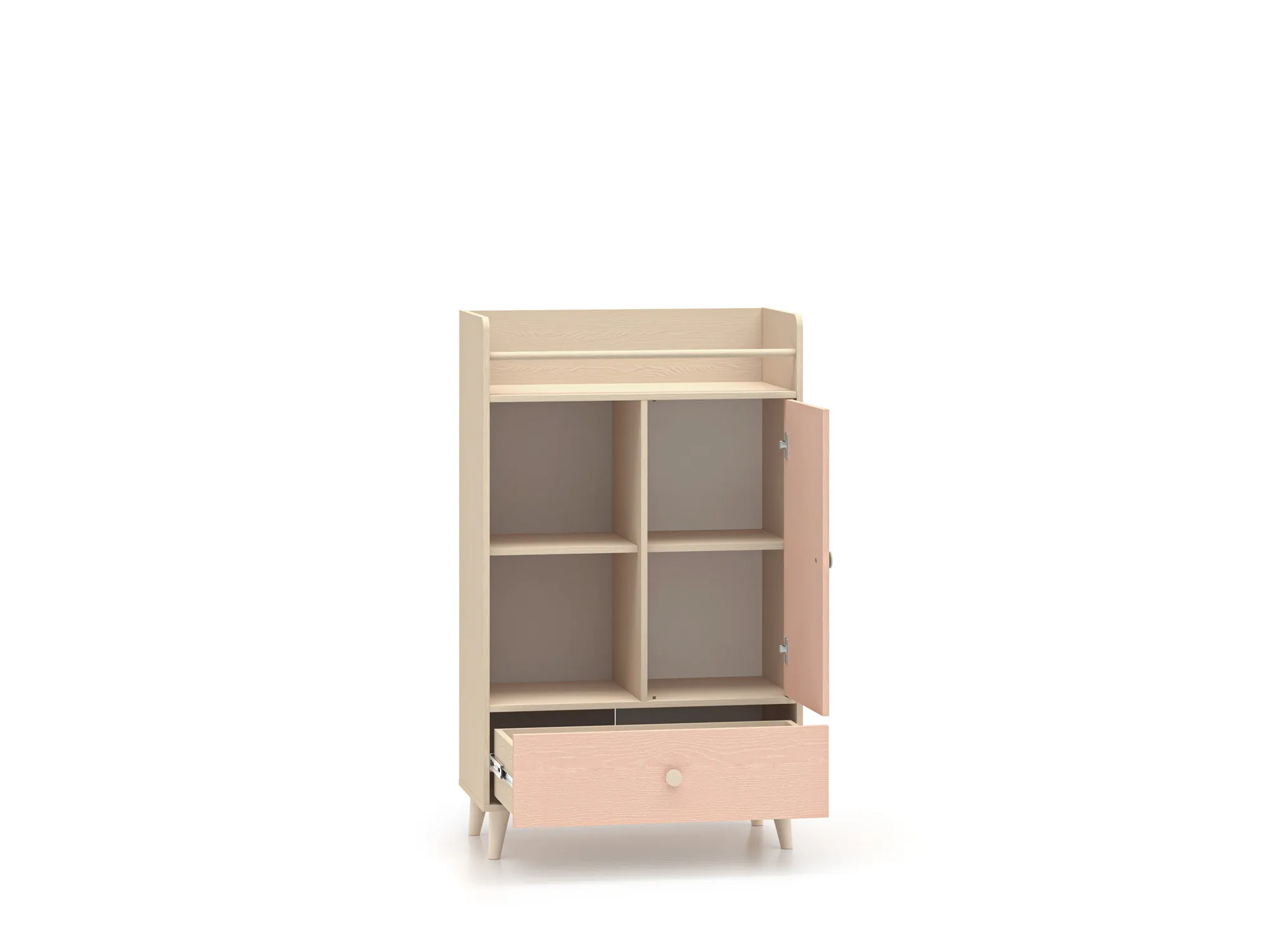 Komoda 1-drzwiowa z 1 szufladą MEVEL 04 piasek pustyni, różowy - 1MEVE04-001