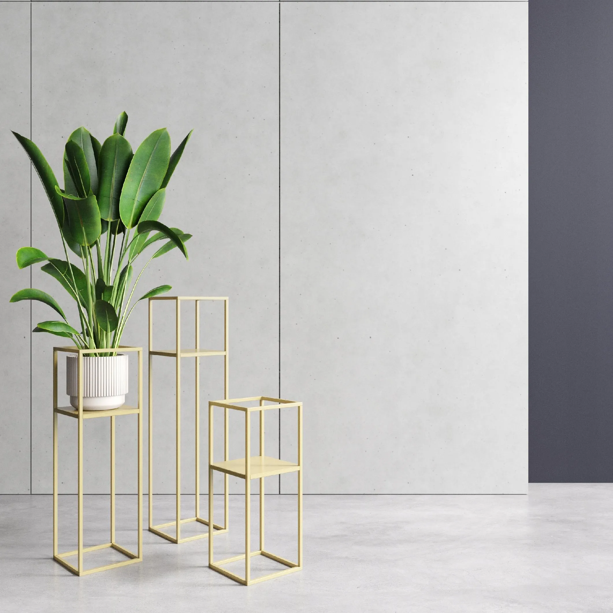 Kwietnik stojący metalowy LILLE S złoty - LD_TZ000169