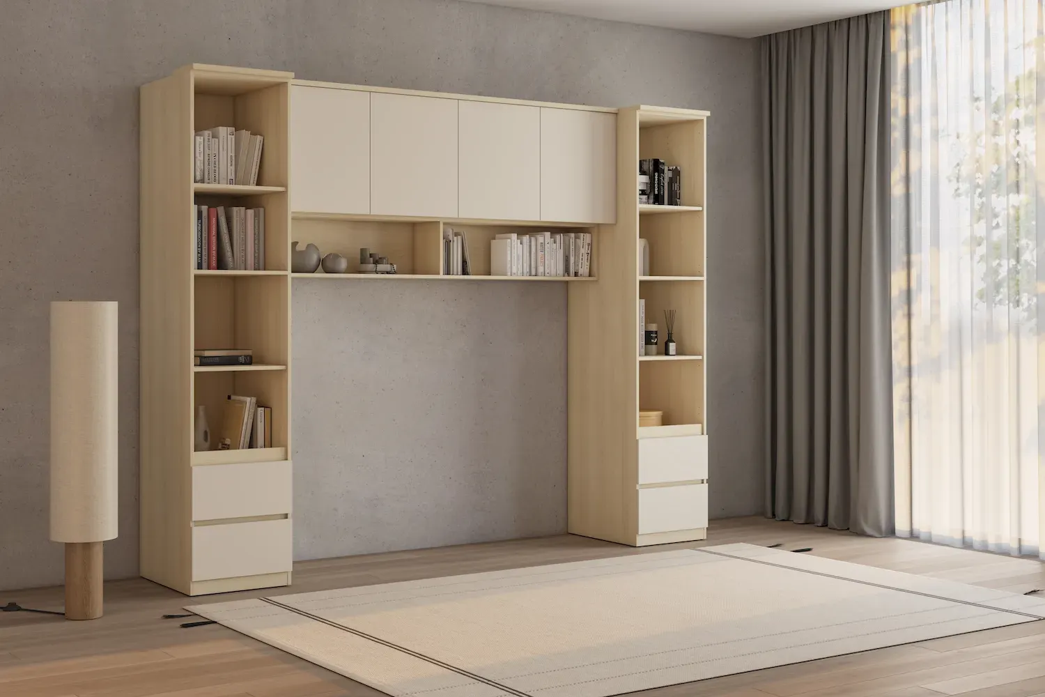 Szafka wisząca 4-drzwiowa P/L 186 cm TERRA 13 dąb Lindberg beż piaskowy — zdjęcie 10