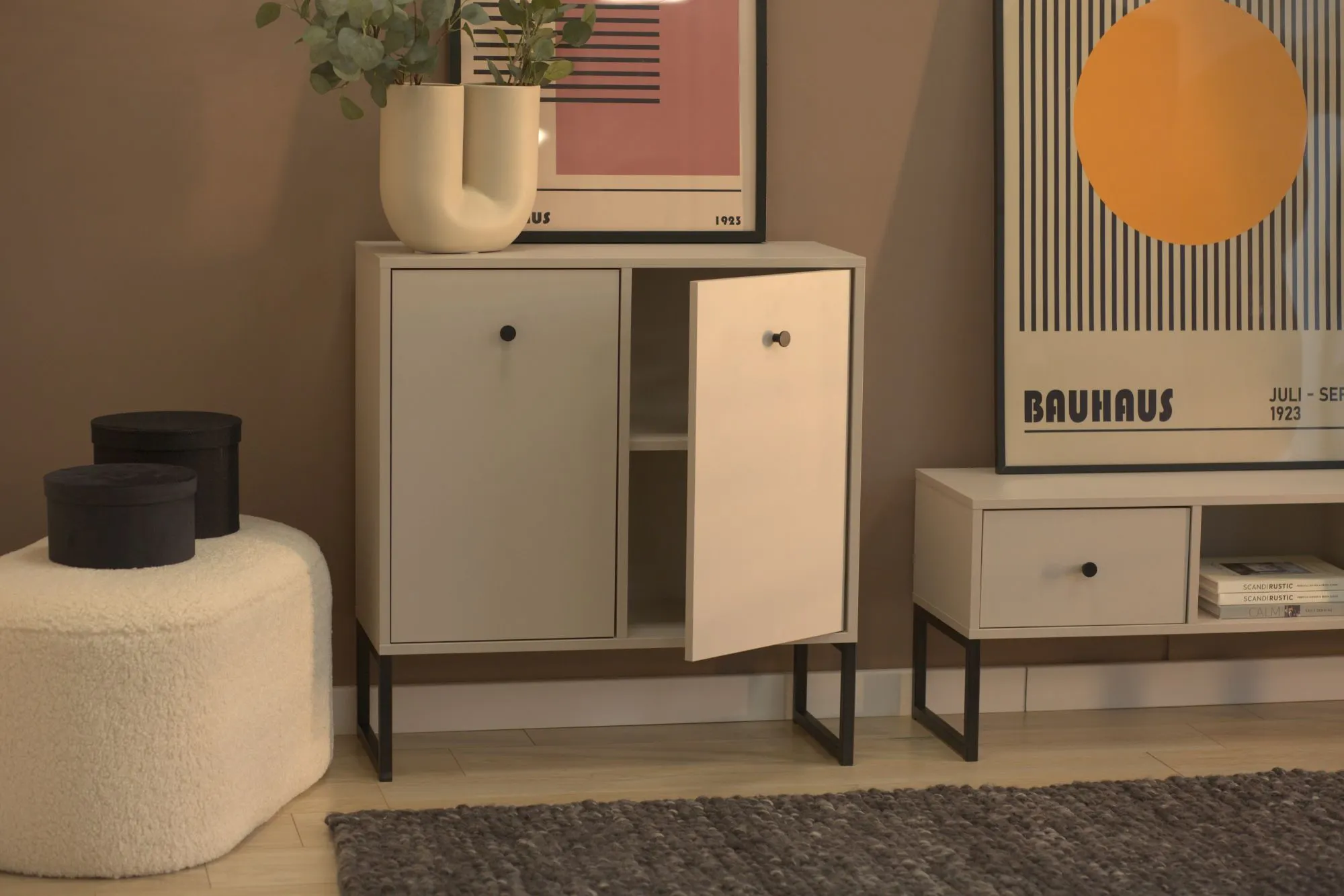 Komoda 2-drzwiowa LINEA kaszmirowa - INT_5003446