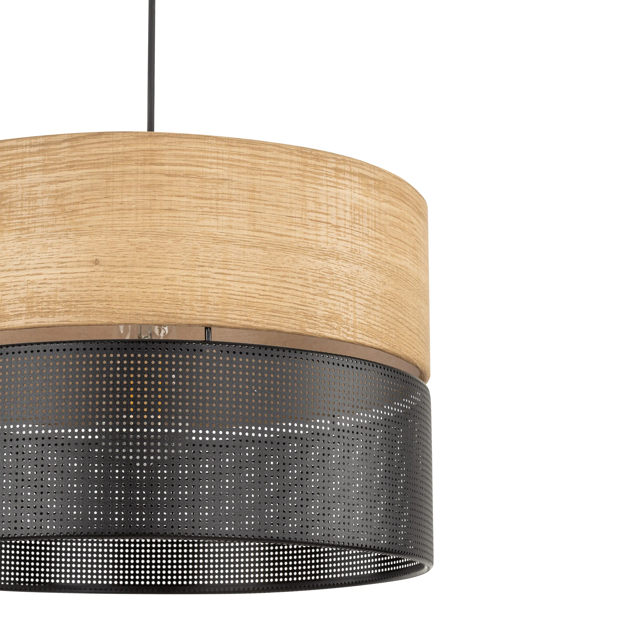 Lampa wisząca NICOL czarna z brązowym elementem 170x38cm - TK_4799