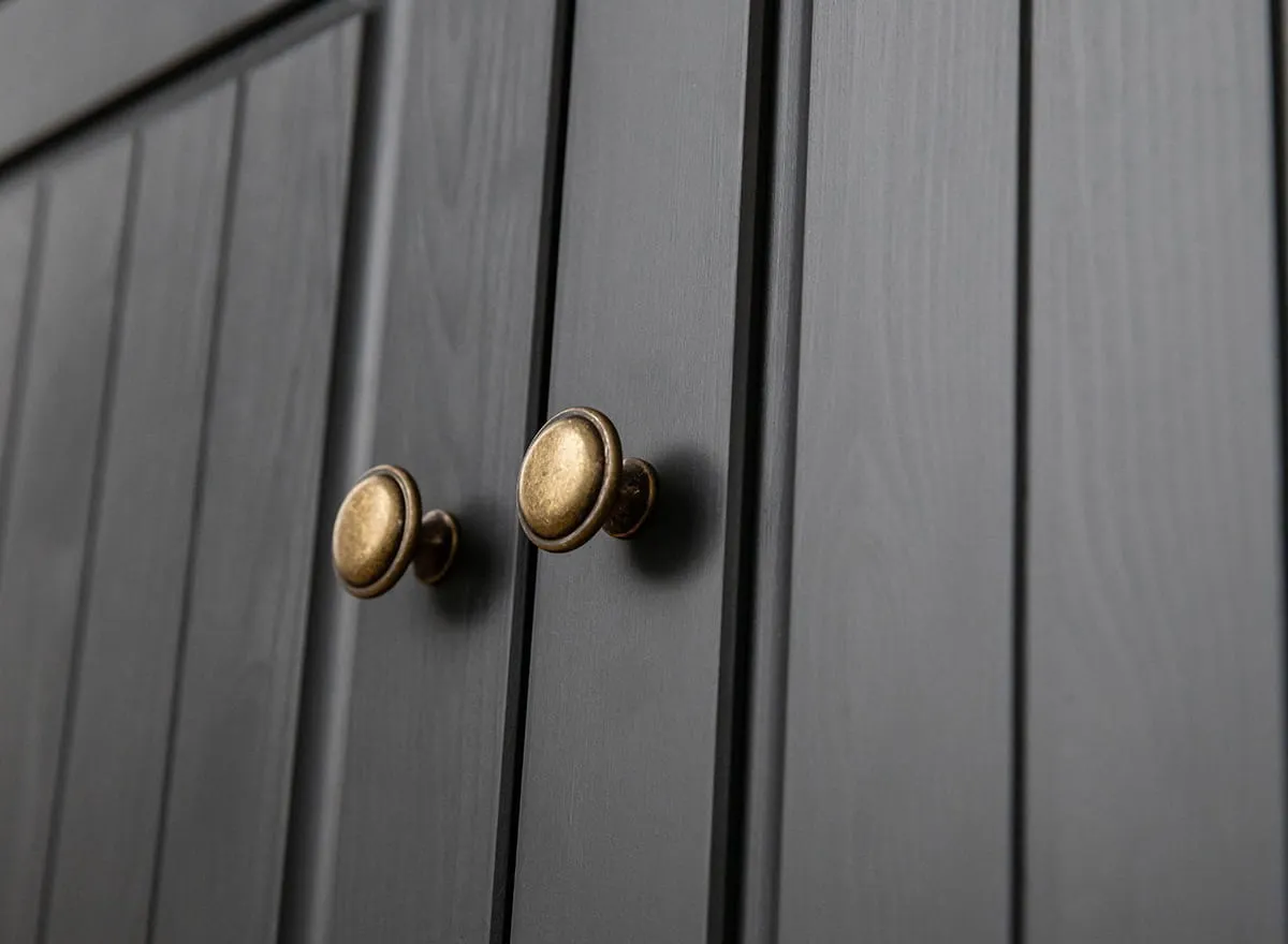 Witryna wysoka BELLUNO ELEGANTE 4-drzwiowa z 2 szufladami grafit – dąb - PL015G/D