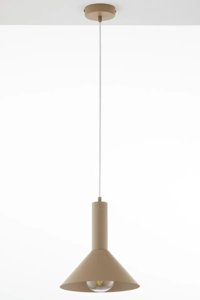 lampada wisząca, lampa sufitowa, kinkiet, metalowa konstrukcja, beżowy kolor