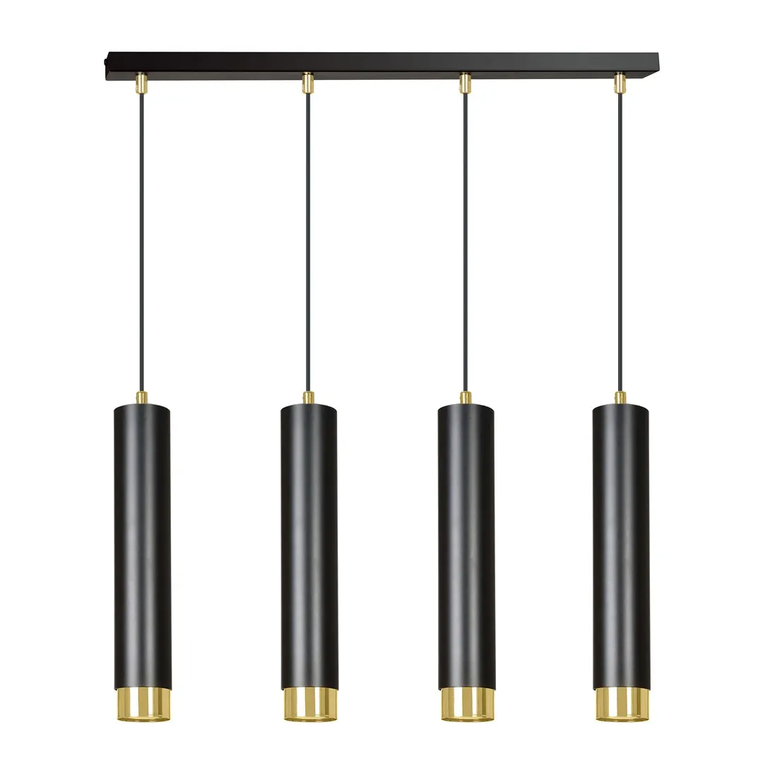 Lampa wisząca KIBO 4 czarny złoty