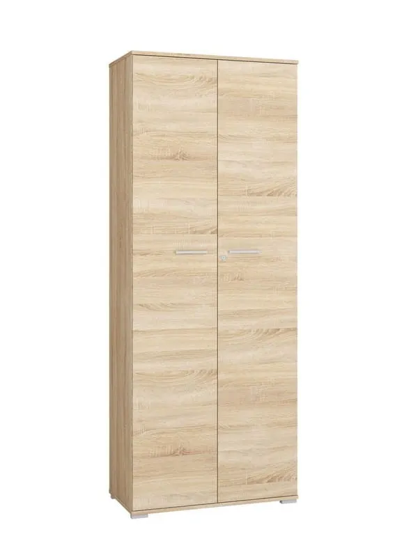 Szafa biurowa 2-drzwiowa z zamkiem OPTIMAL 01 Dąb sonoma jasna 204x79x41