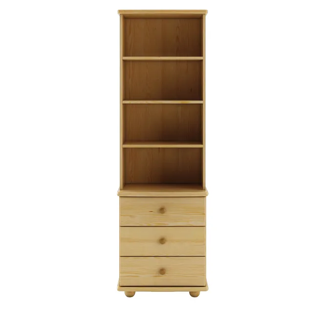 KW128 kredens/witryna/biblioteczka S58 W190 G40 sosna naturalny DREWMAX