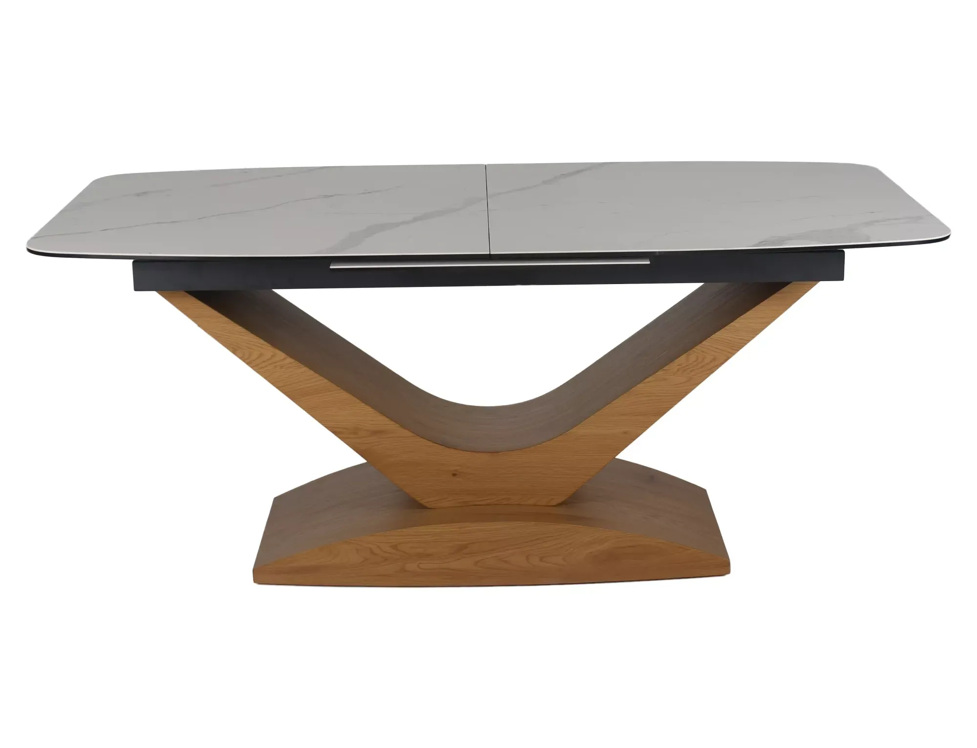 Stół rozkładany DOLCE CERAMIC 95x180(240) biały efekt marmuru stelaż kolor dąb - DOLCEBD180