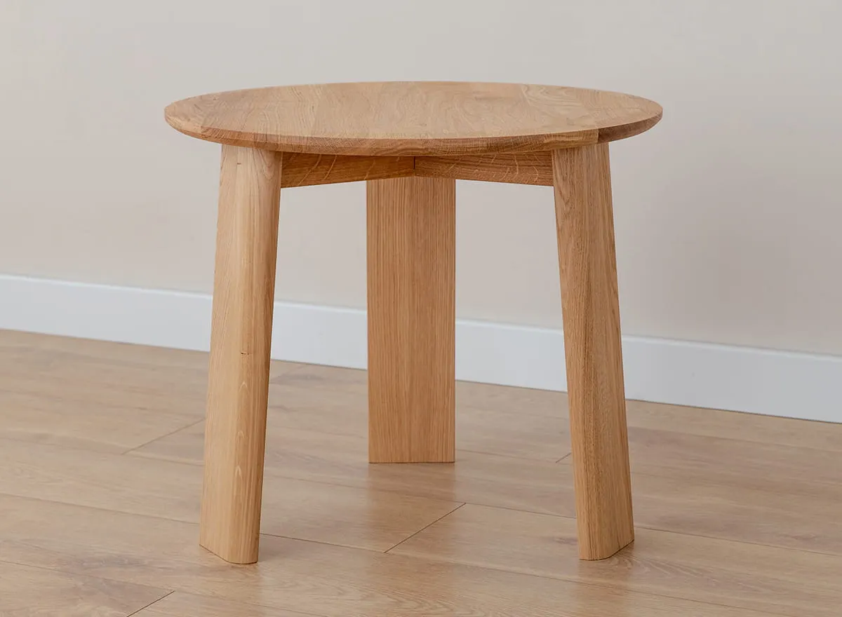 Stolik kawowy okrągły MONTI 51 cm dębowy olejowany - PRHMON51D