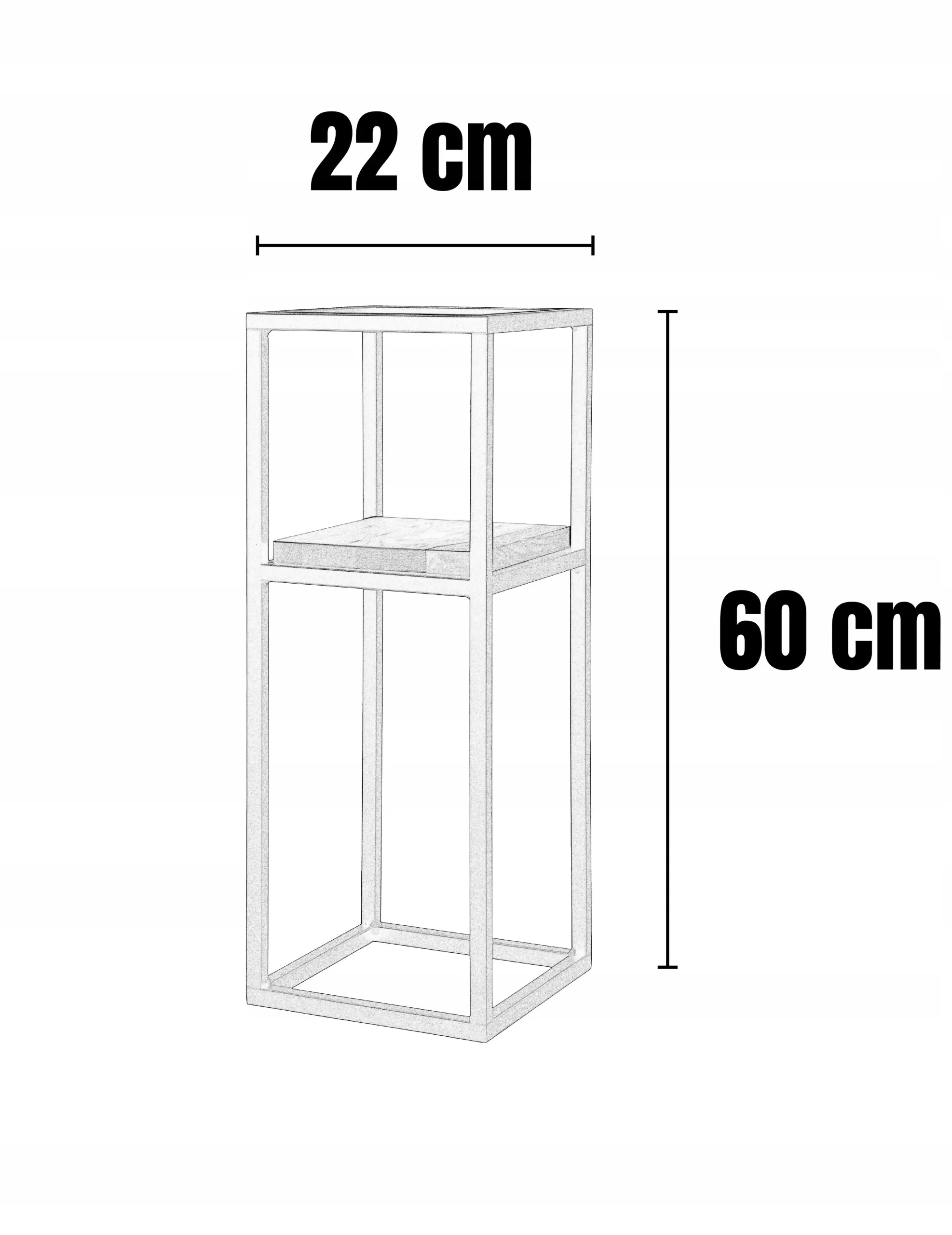 Kwietnik stojący ANET S metal drewno czarny naturalny - LD_TZ000172