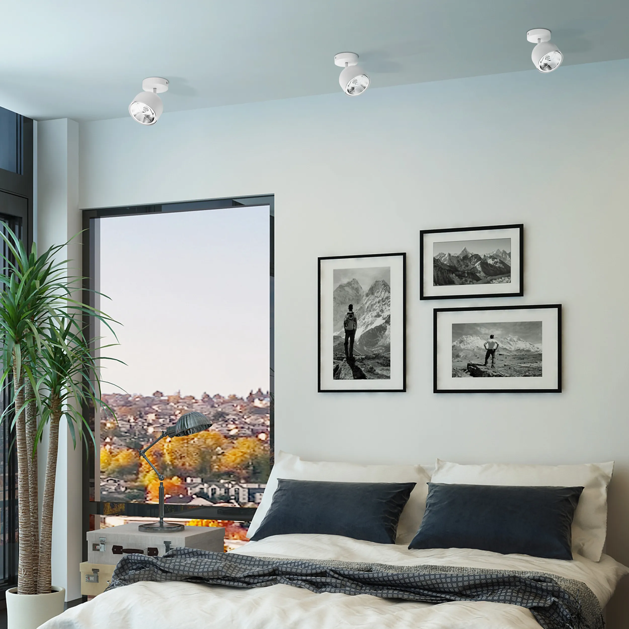 Lampa sufitowa ALTEA biała z chromowanym elementem regulowana 17x15x11cm - TK_6512