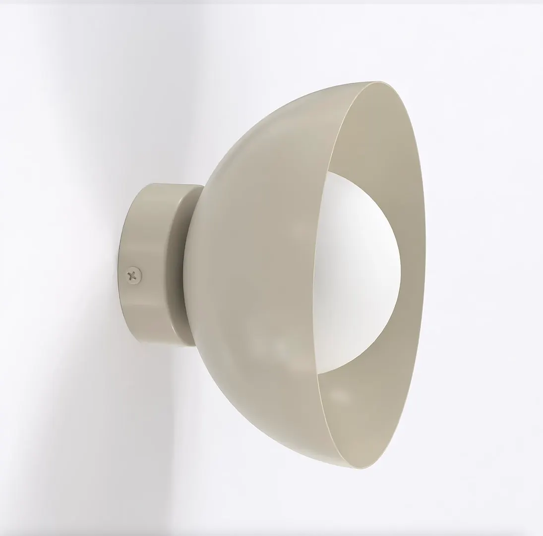 ściana, lampe, kinkiet, metal, beżowy