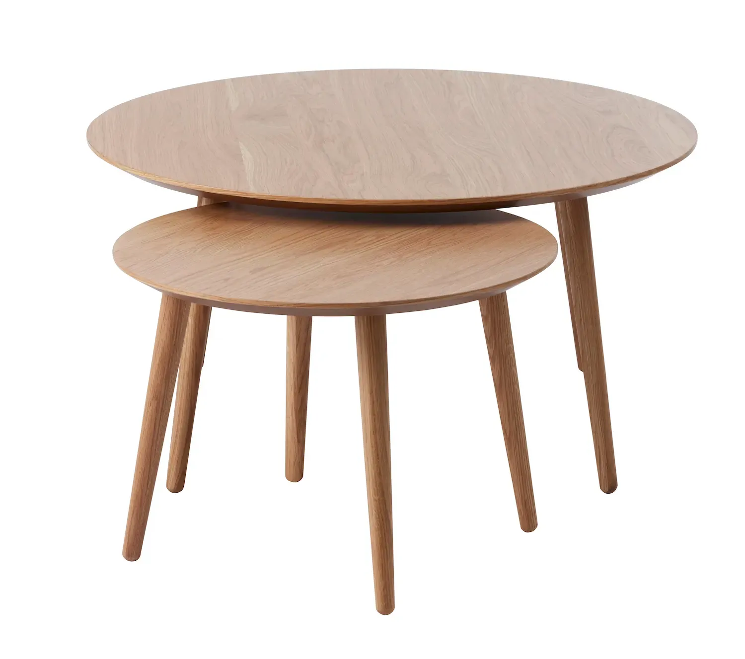 Zestaw stolików kawowych ADDA 2szt. (FI 58cm - FI88cm) - dąb naturalny