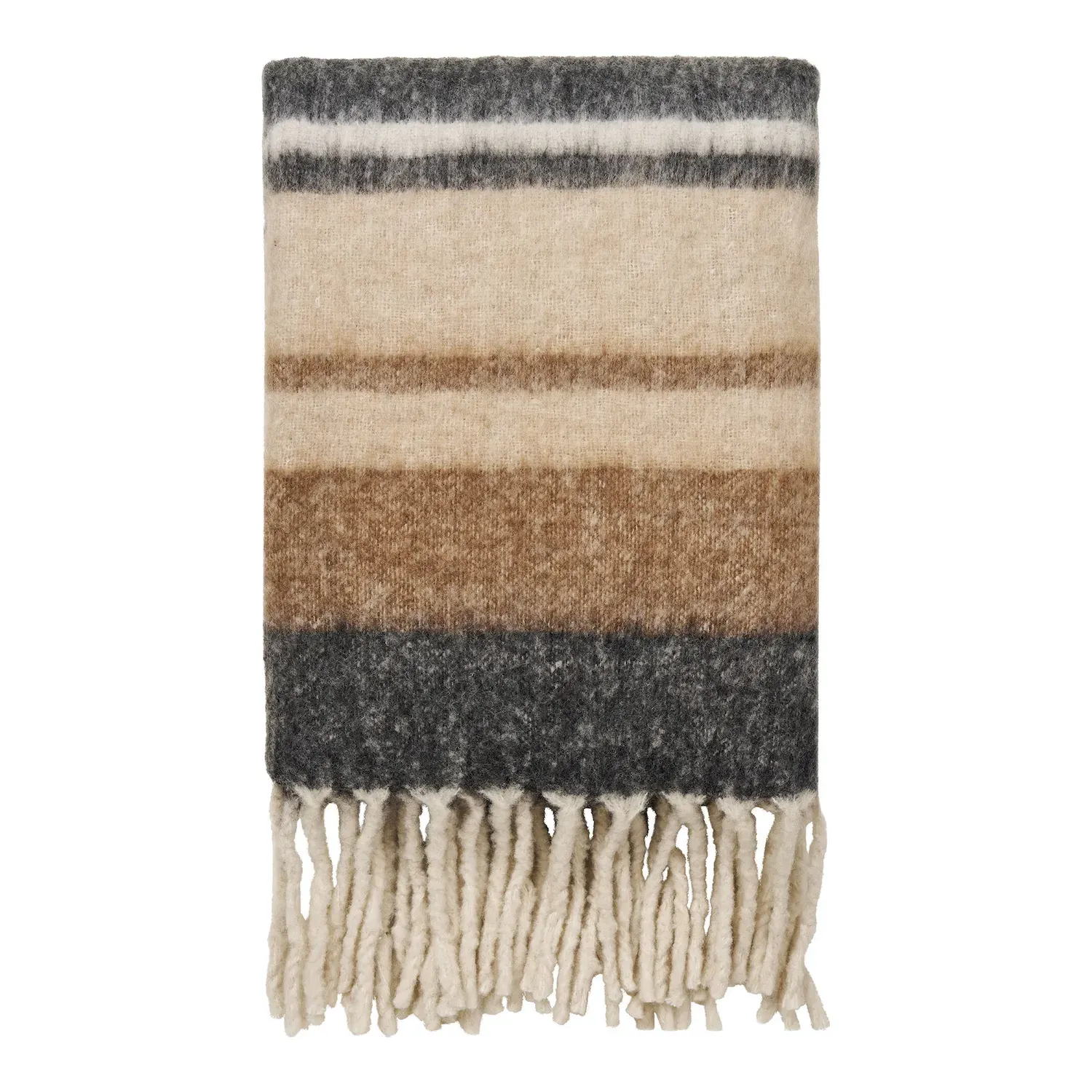 Koc z frędzlami CARMEL 130x170cm 52% wełny wielokolorowy