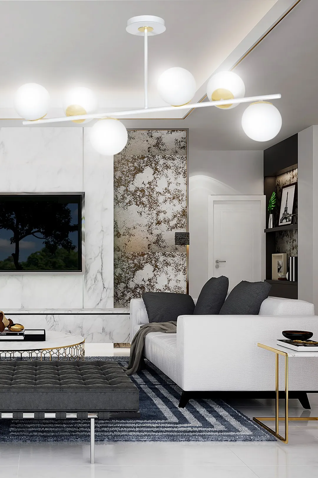 Lampa sufitowa FLOKI Biały/Złoty 1023/6 - 1023/6