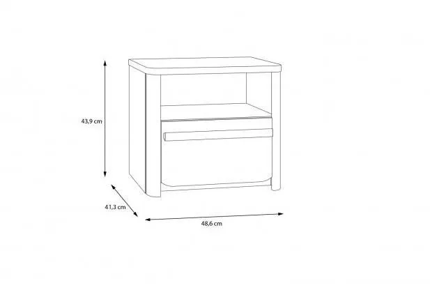 Szafka nocna z szufladą SURFINIO 44x49 szary dąb catania - SFNK011-M378