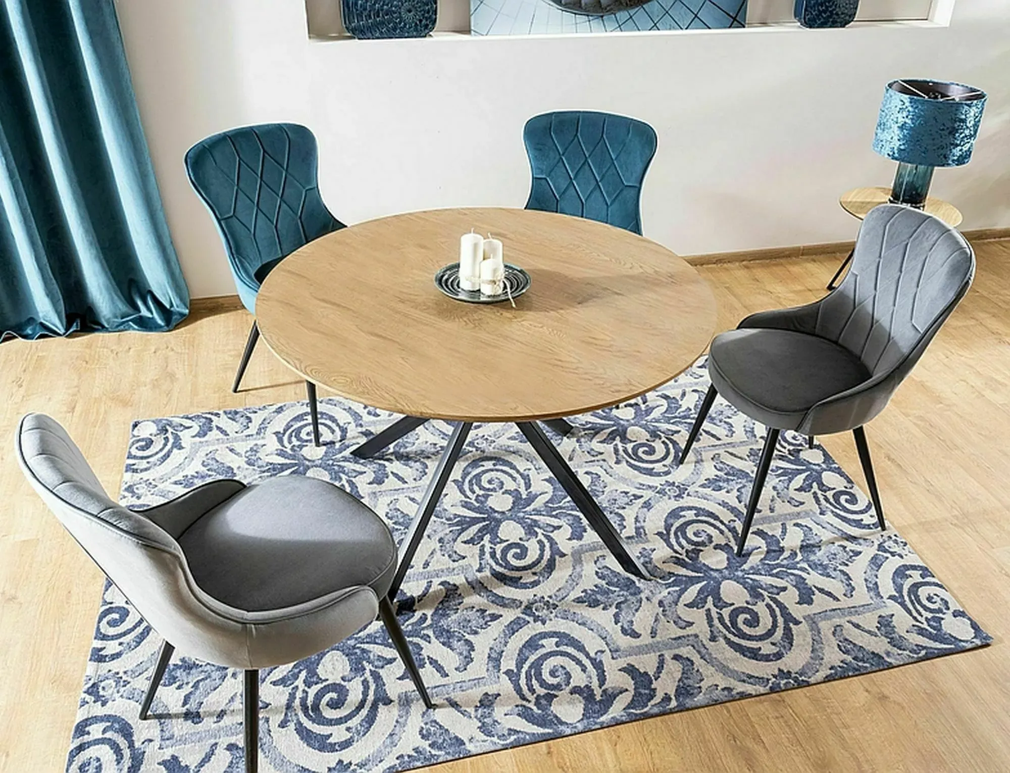 Krzesło tapicerowane LOTUS VELVET pikowane szare Signal — zdjęcie 8
