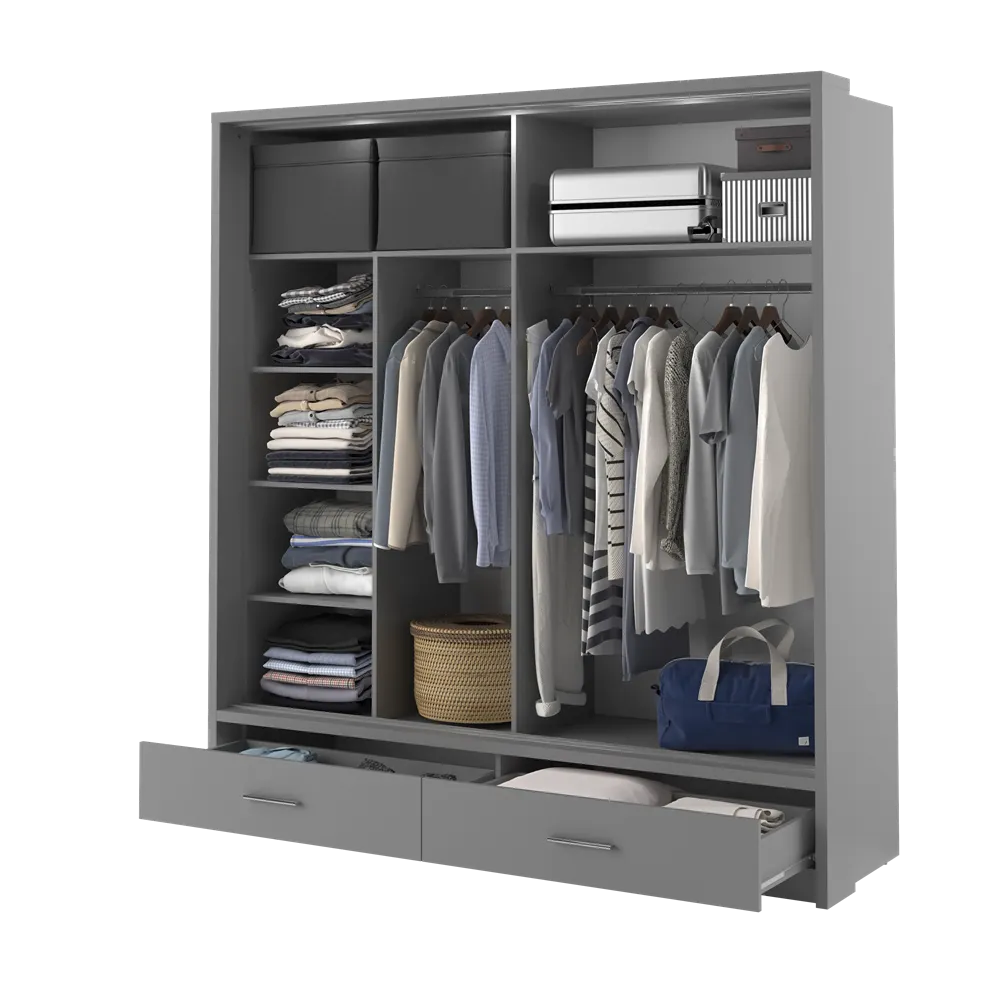 Szafa 2-drzwiowa LED ARTI AR-05P 200cm szara - AR5SP