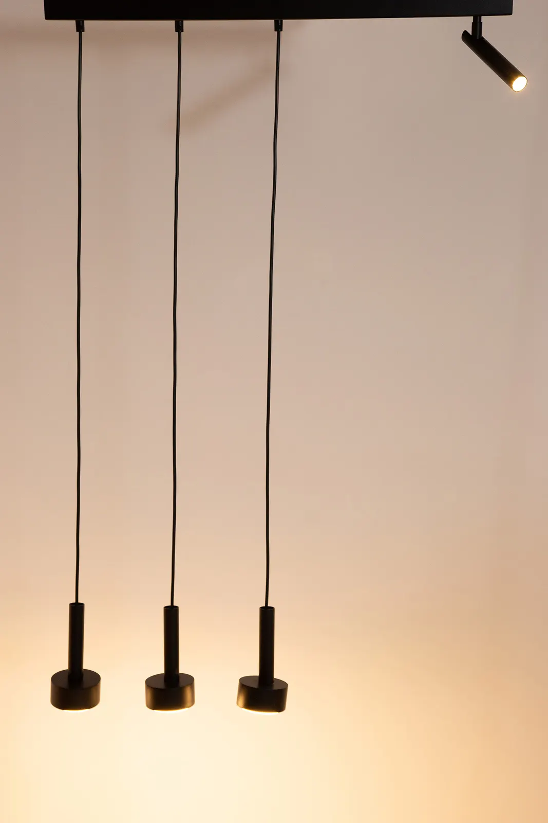 Lampa wisząca stalowa STAMP 3 + 1 plafon czarny - SI_41246