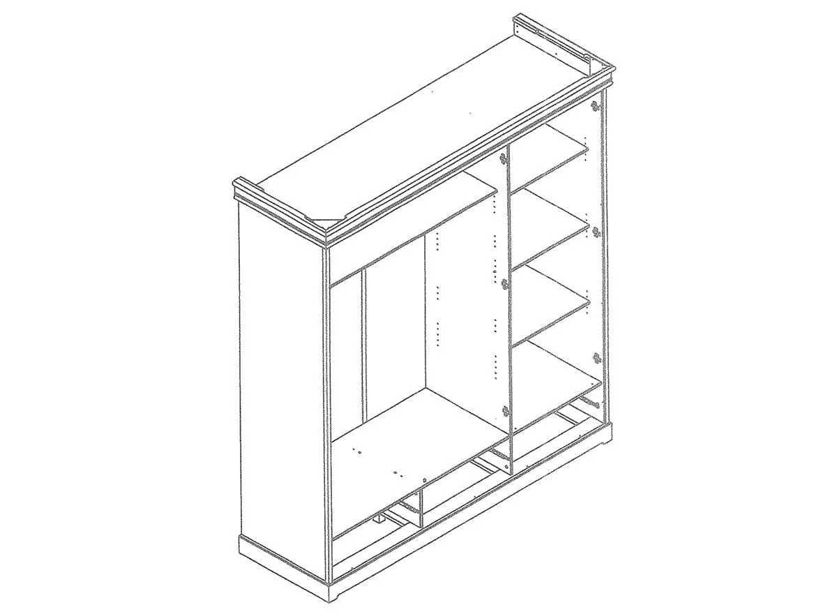 Szafa 3-drzwiowa z lustrem sosnowa Toskania Kolor: biały, bejca - PL2017BS