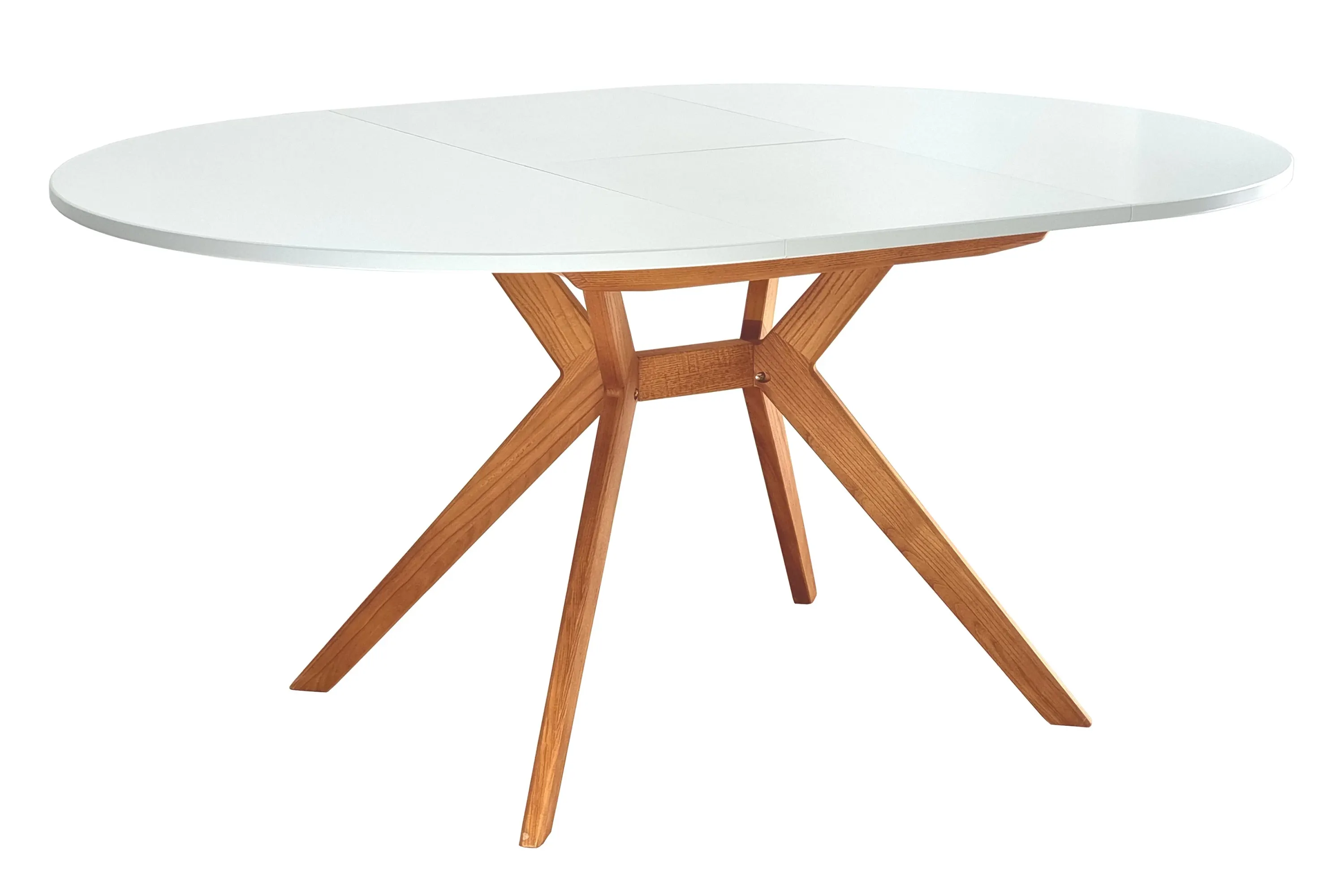 Okrągły stół rozkładany BIJU FI 120-170cm biały dąb - RGBTBR_120_1_OAK