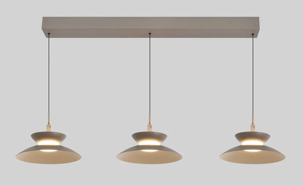 Lampa wisząca prosta GUBBIO 3 LED kaszmirowa