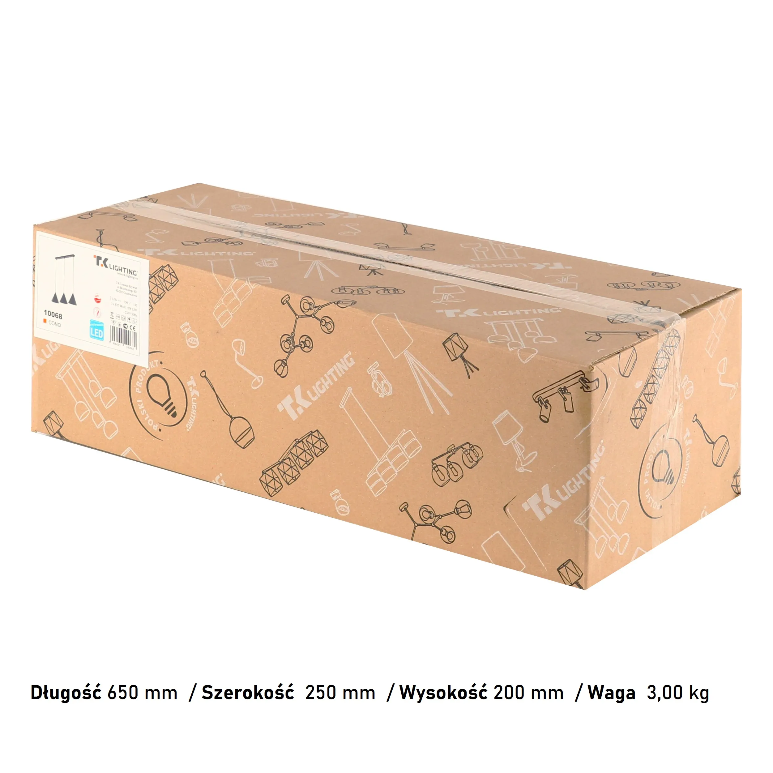 Lampa wisząca czarna na metalowej listwie 120x75x19cm - TK_10068