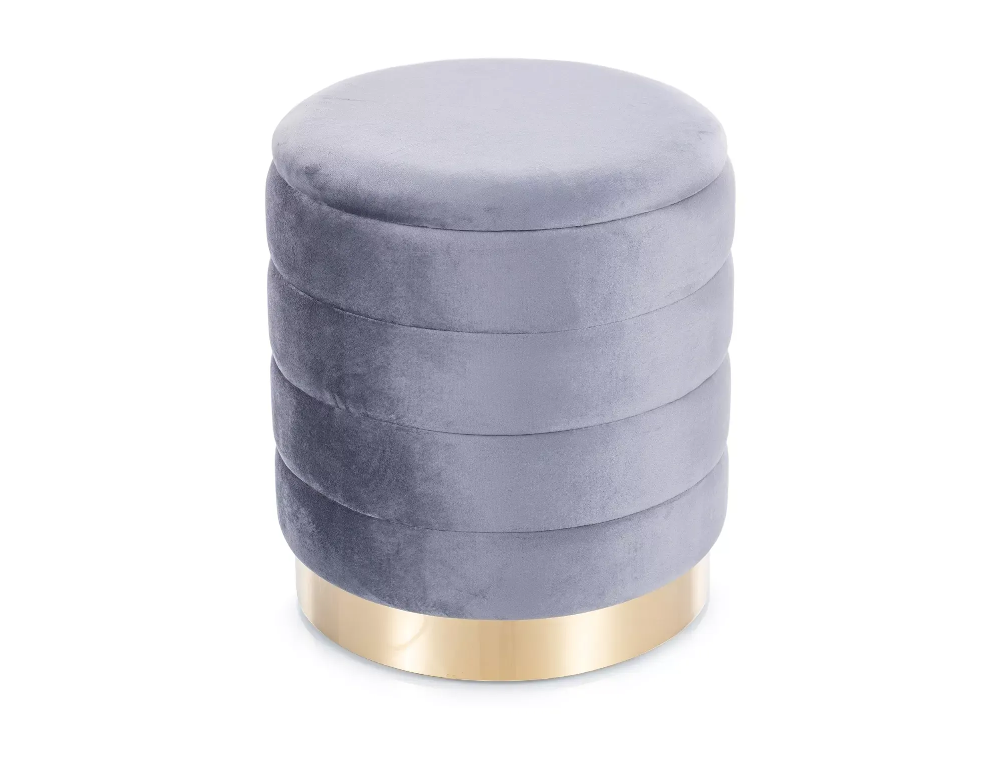 Puf z pojemnikiem BRITTA VELVET 2 sztuki szare/złota podstawa - BRITTAVSZ
