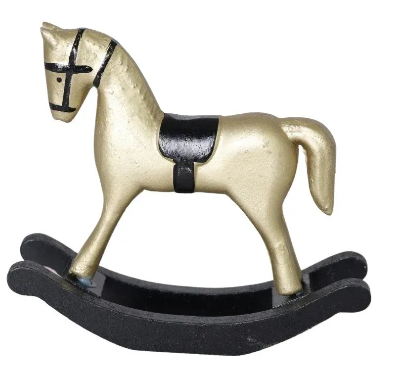 Koń na biegunach drewniany MAŁY 3341 złoty Koń na biegunach drewniany MAŁY 3341 złoty