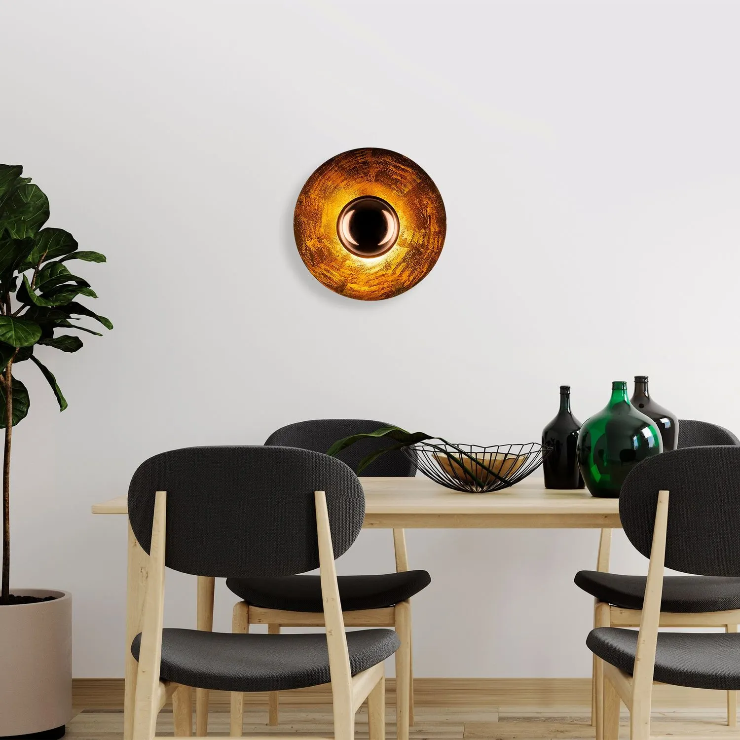 Lampa ścienna kinkiet KURT 38x38cm kolor miedziany - ASI_942FLG1873