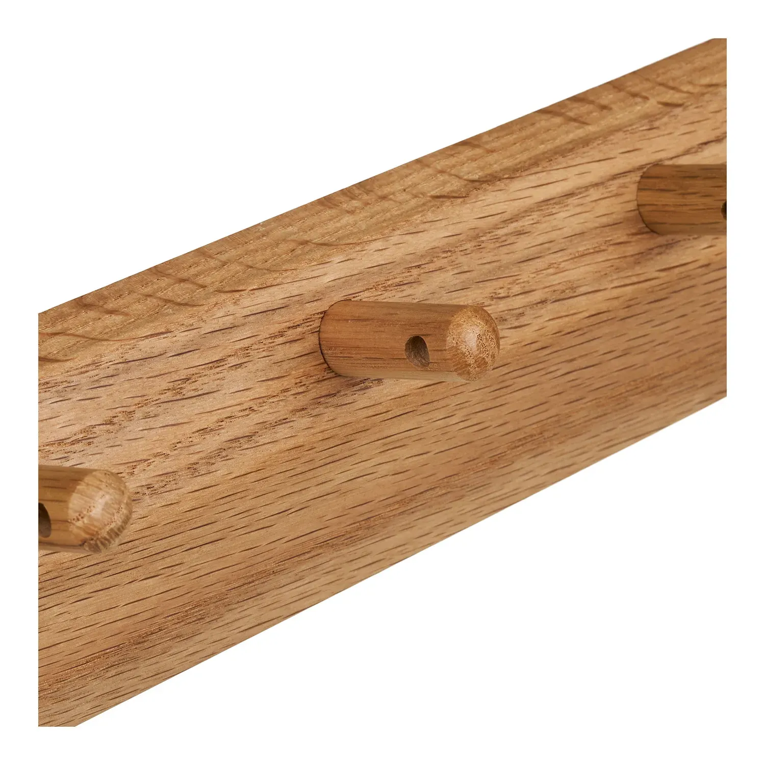 Wieszak ścienny drewniany BARCO z 5 haczykami 50x8,5 cm naturalny