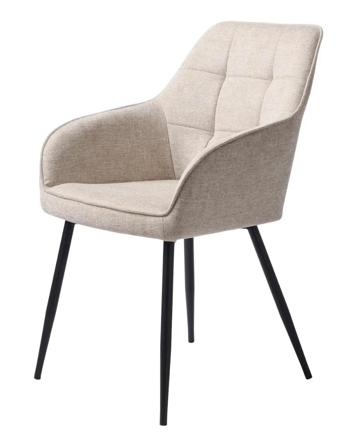 Krzesło pikowane NOLAN metalowe nóżki - piaskowy