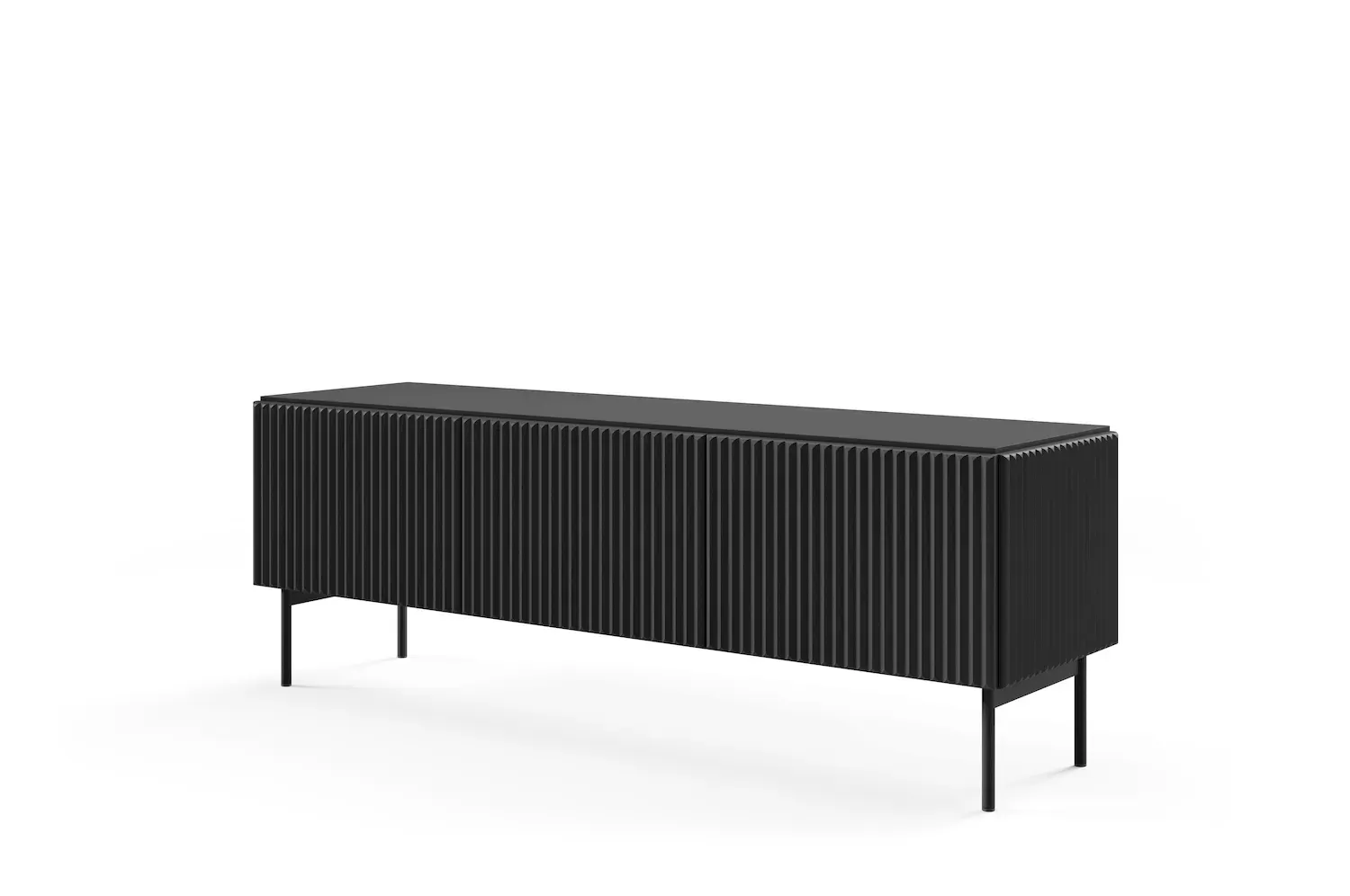 Szafka RTV 3-drzwiowa MUTI RTV 147 ryflowany front czarna Szafka RTV 3-drzwiowa MUTI RTV 147 ryflowany front czarna