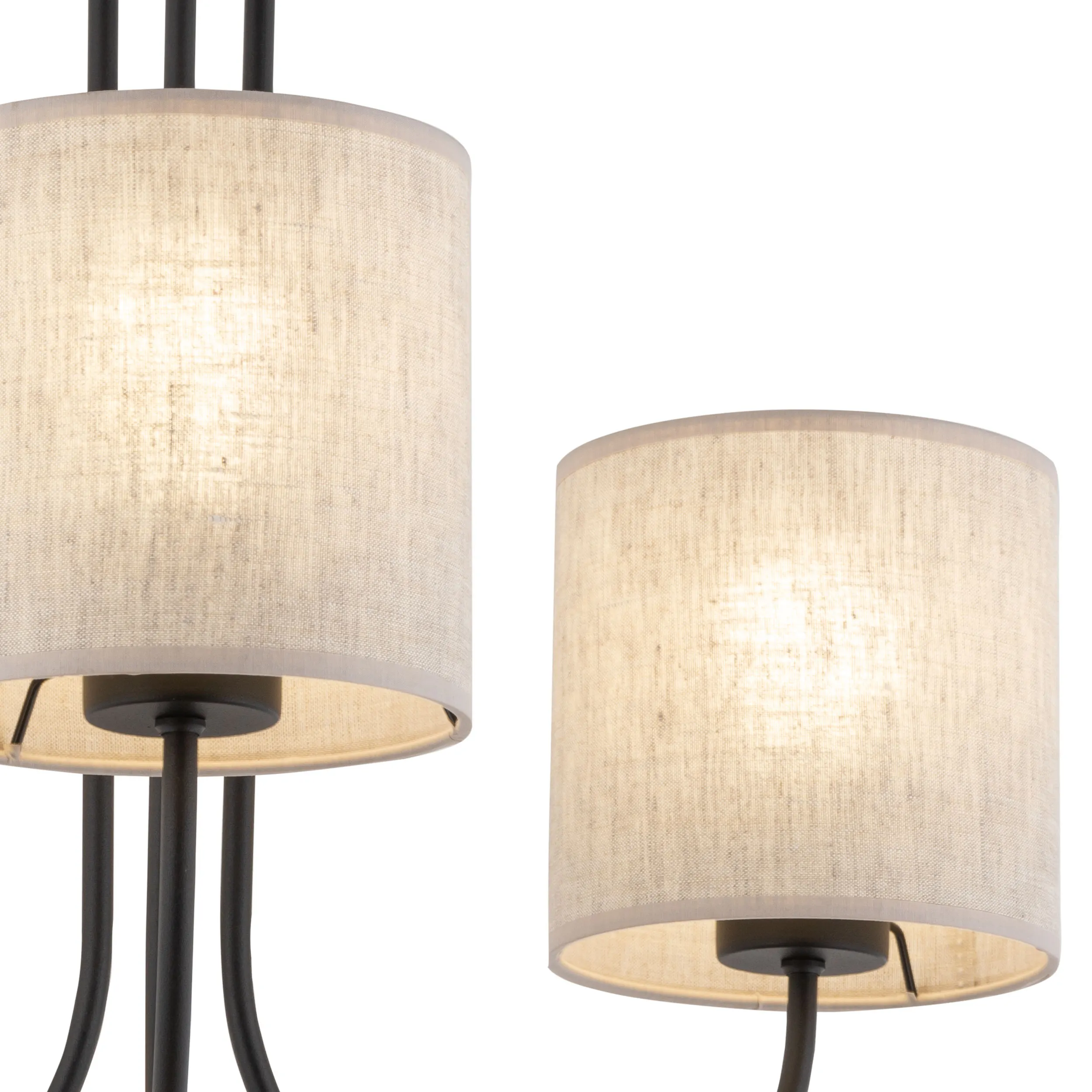 Lampa sufitowa TORENS czarna z brązowymi kloszami z tkaniny 57x49cm - TK_4631