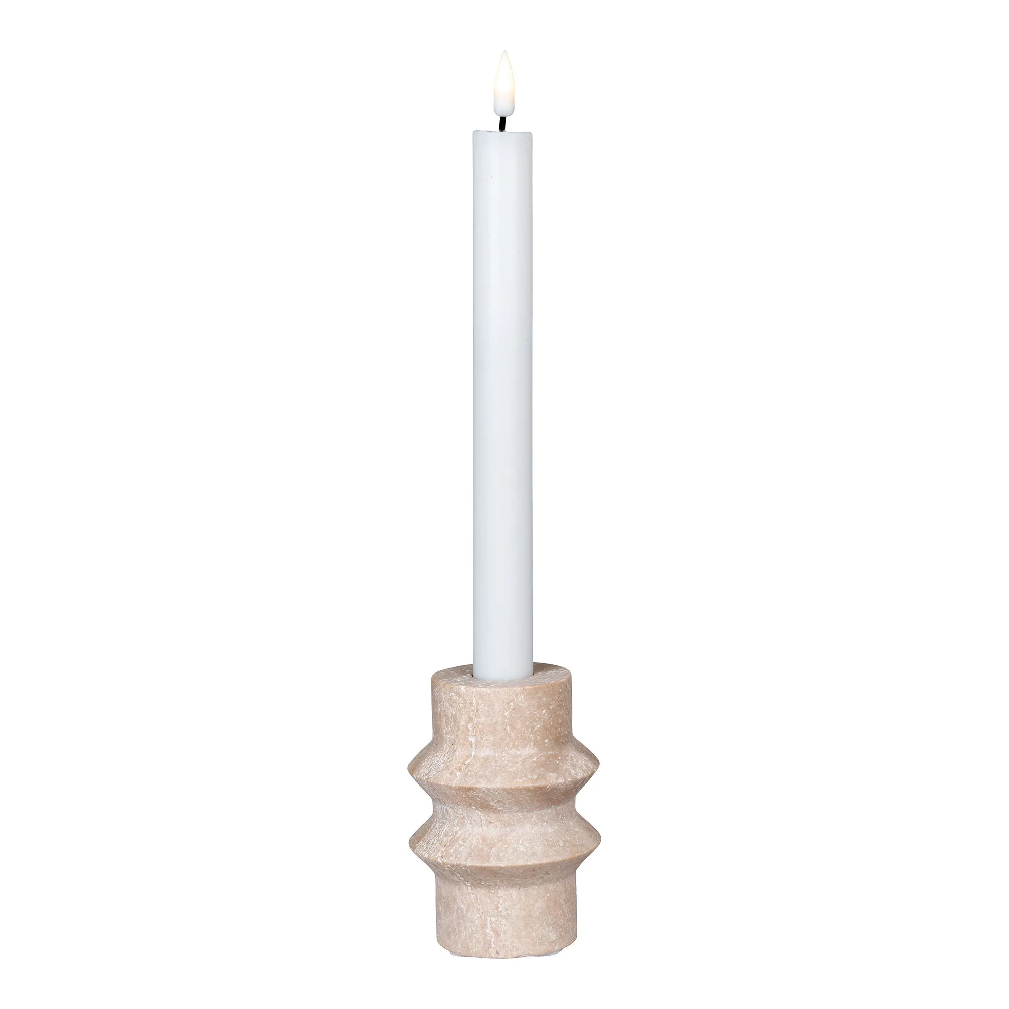 Świecznik trawertyn CANDLE fi7x10 cm beżowy - 4561048