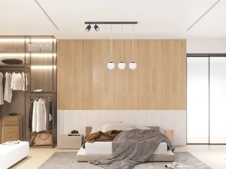 Lampa wisząca TAVIRA 3+2 brązowa biała - SI_41272