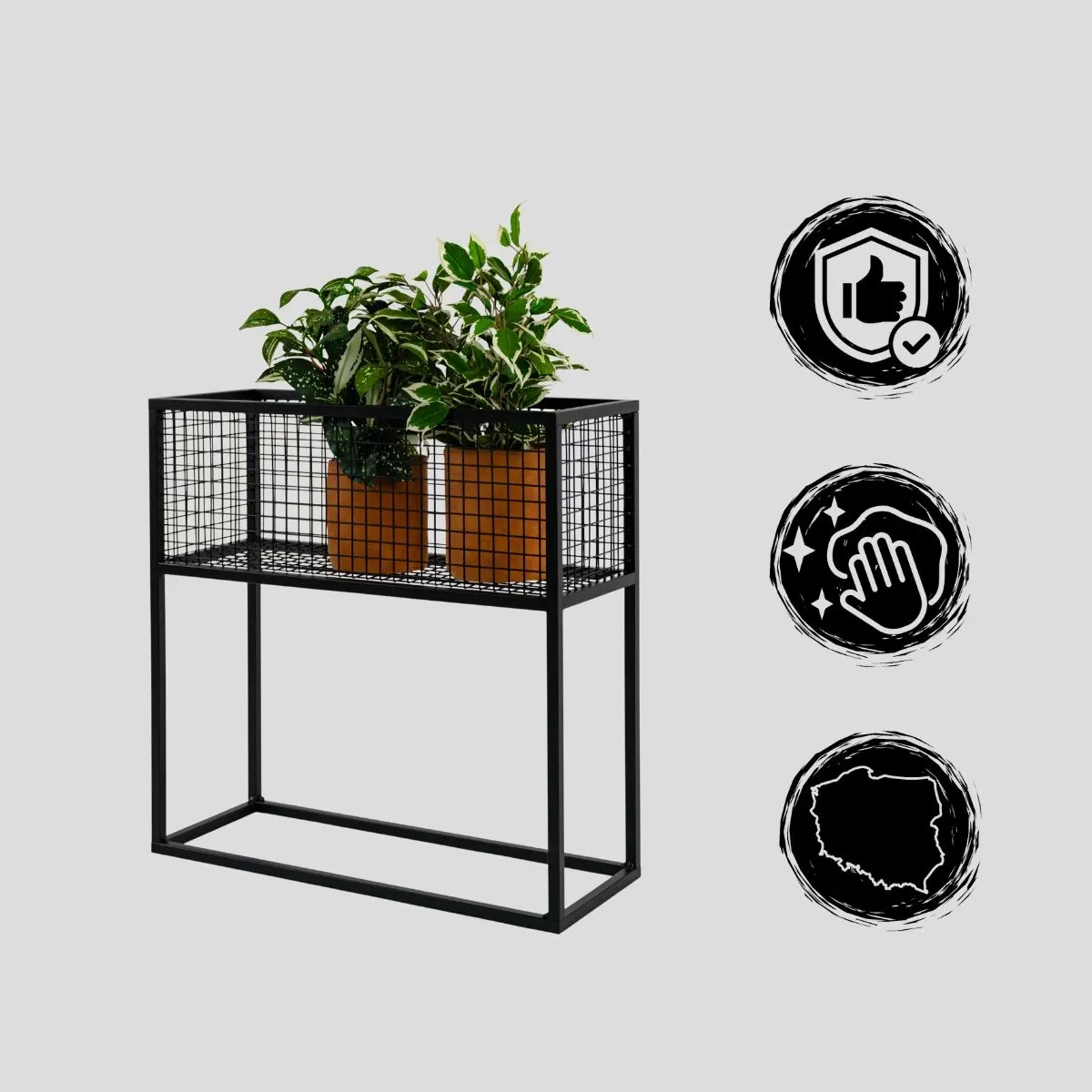 Kwietnik stojący z siatką DAX S czarny - LD_TZ000151