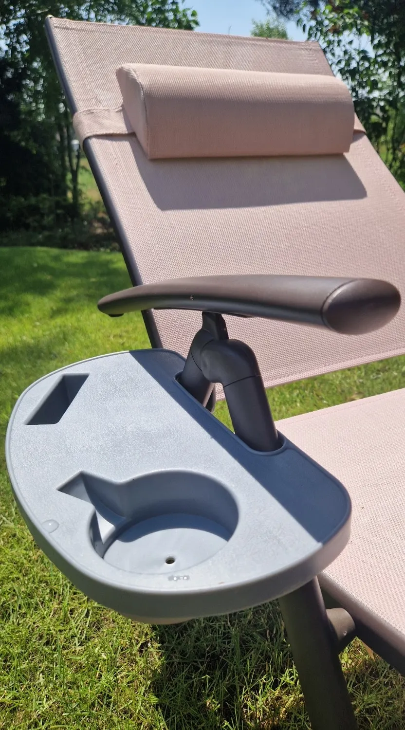 Leżak ogrodowy składany TARDY 182 cm aluminiowy beżowy Zenjoy - TARDY_BEZOWY