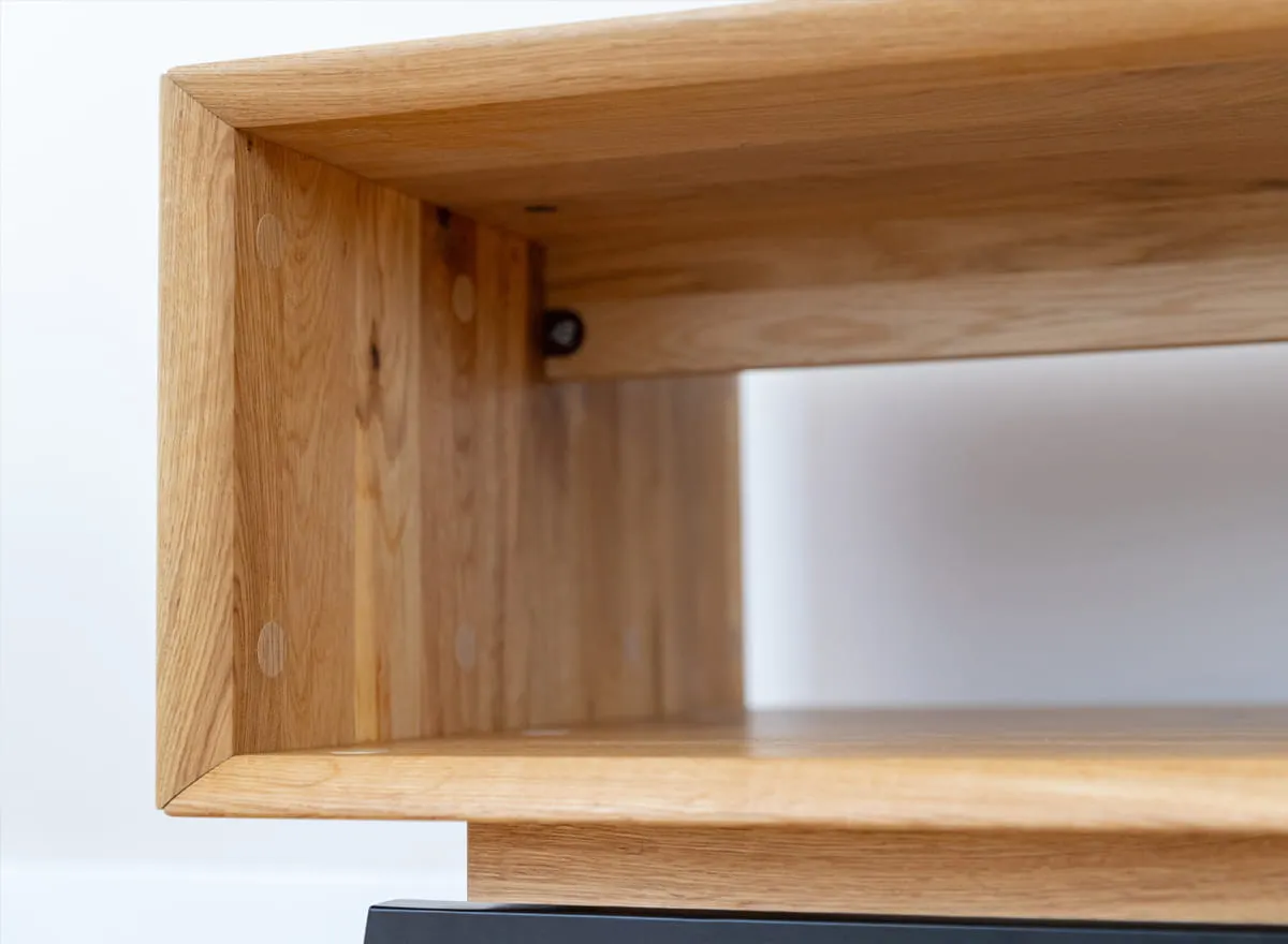 Stolik kawowy MODERN LOFT z półką 60x101 cm - dąb olejowany - PLMOL05D