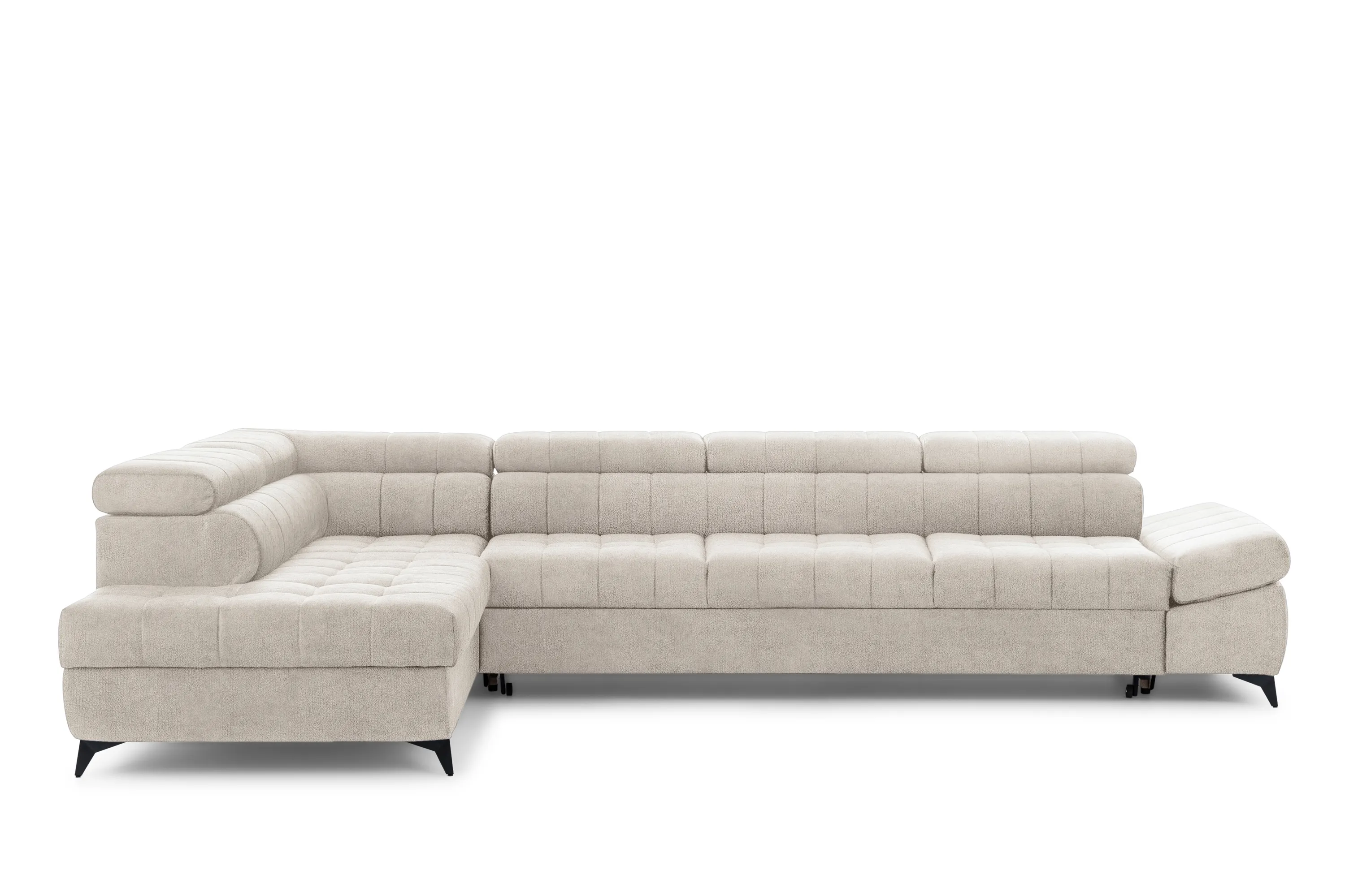 Narożnik lewostronny VALORIS MAXI regulowane zagłówki i podłokietniki tkanina Perfect harmony 07 beżowy - B_168601