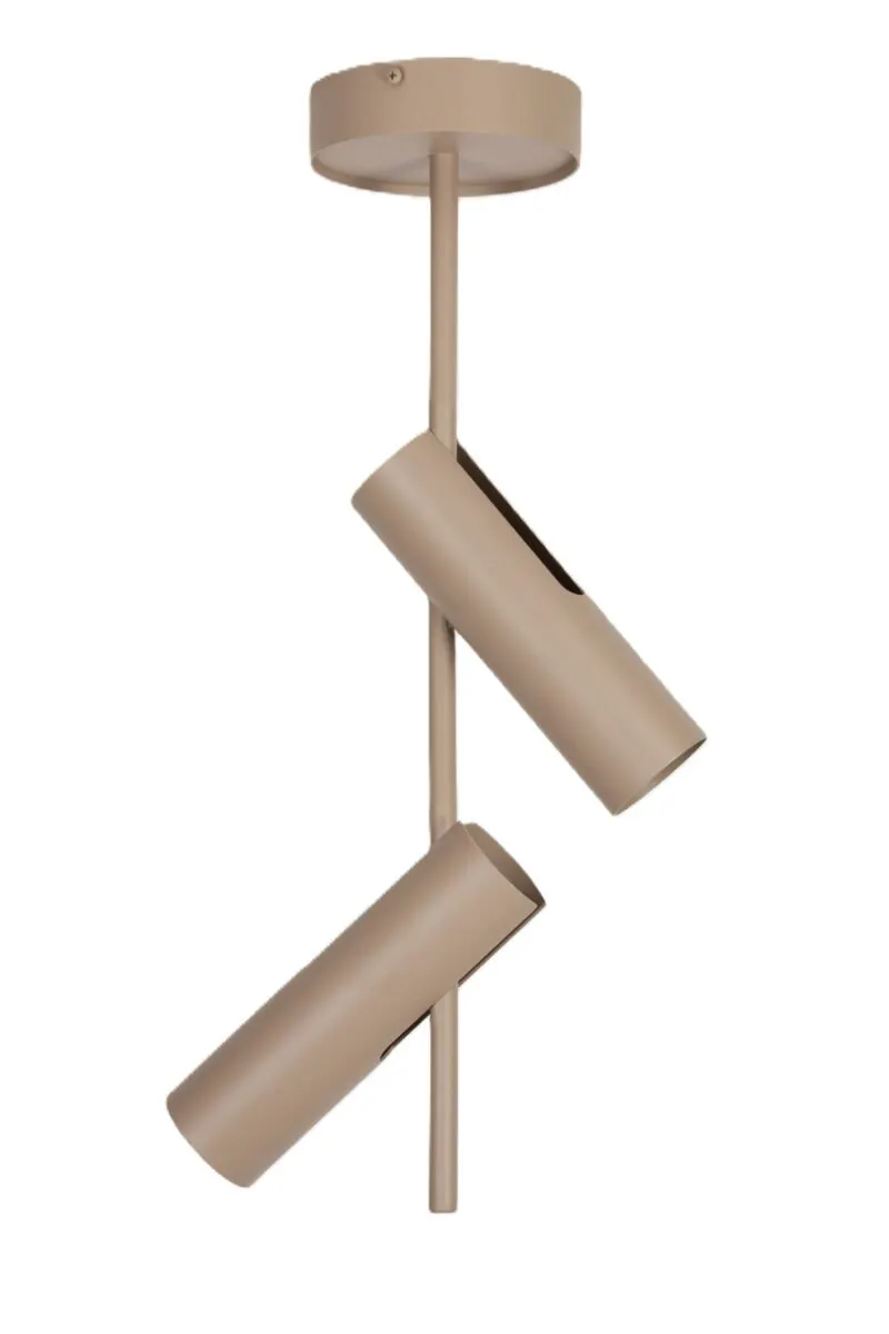 image lampa sufitowa, kinkiet sufitowy, żyrandol trzy cylindry, metalowa lampa, neutralny kolor beige
