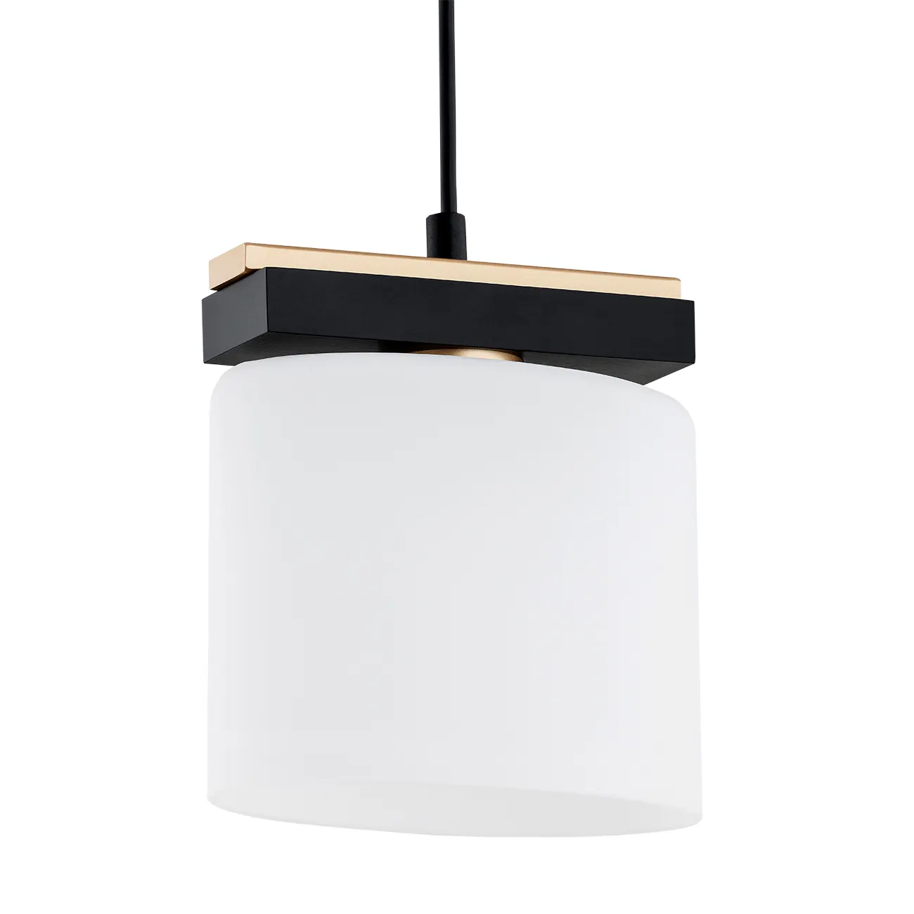 Lampa wisząca pojedyncza CANOA czarna złota biała 105 cm - 8276
