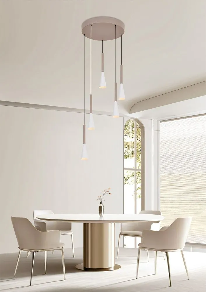 Lampa wisząca okrągła TROMPTO 5 LED kaszmirowa — zdjęcie 2