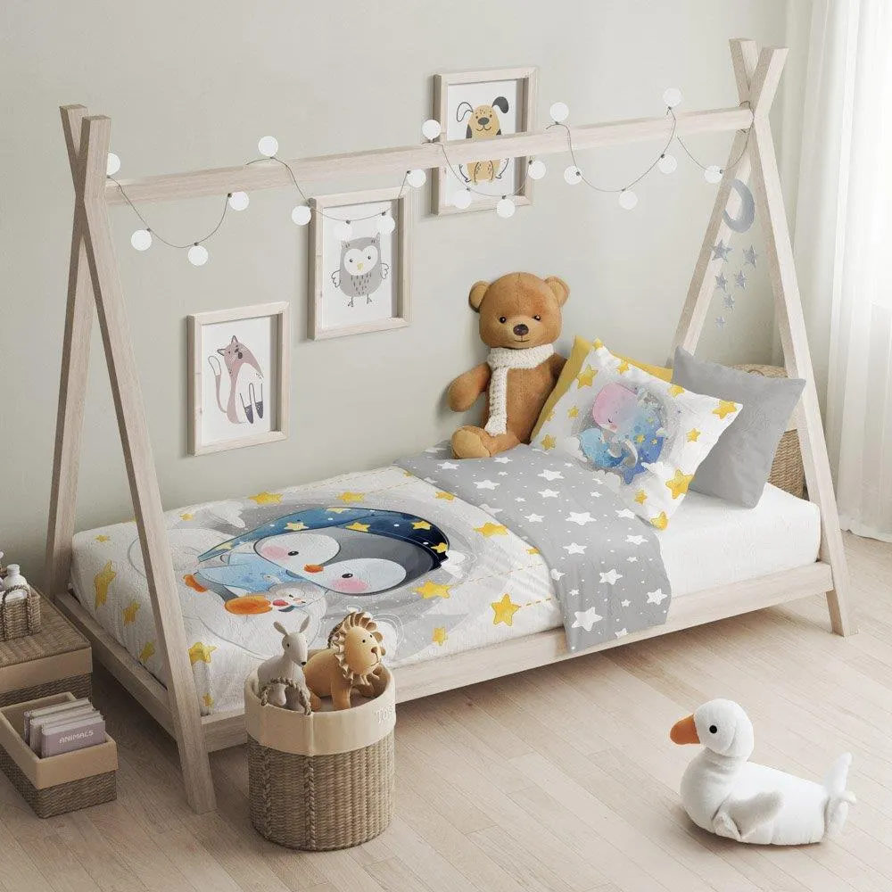 Pościel komplet dla dzieci PRZYTULAKI 005 bawełna 100X135+40X60 PINGWINEK wielokolorowy - FARO_24709