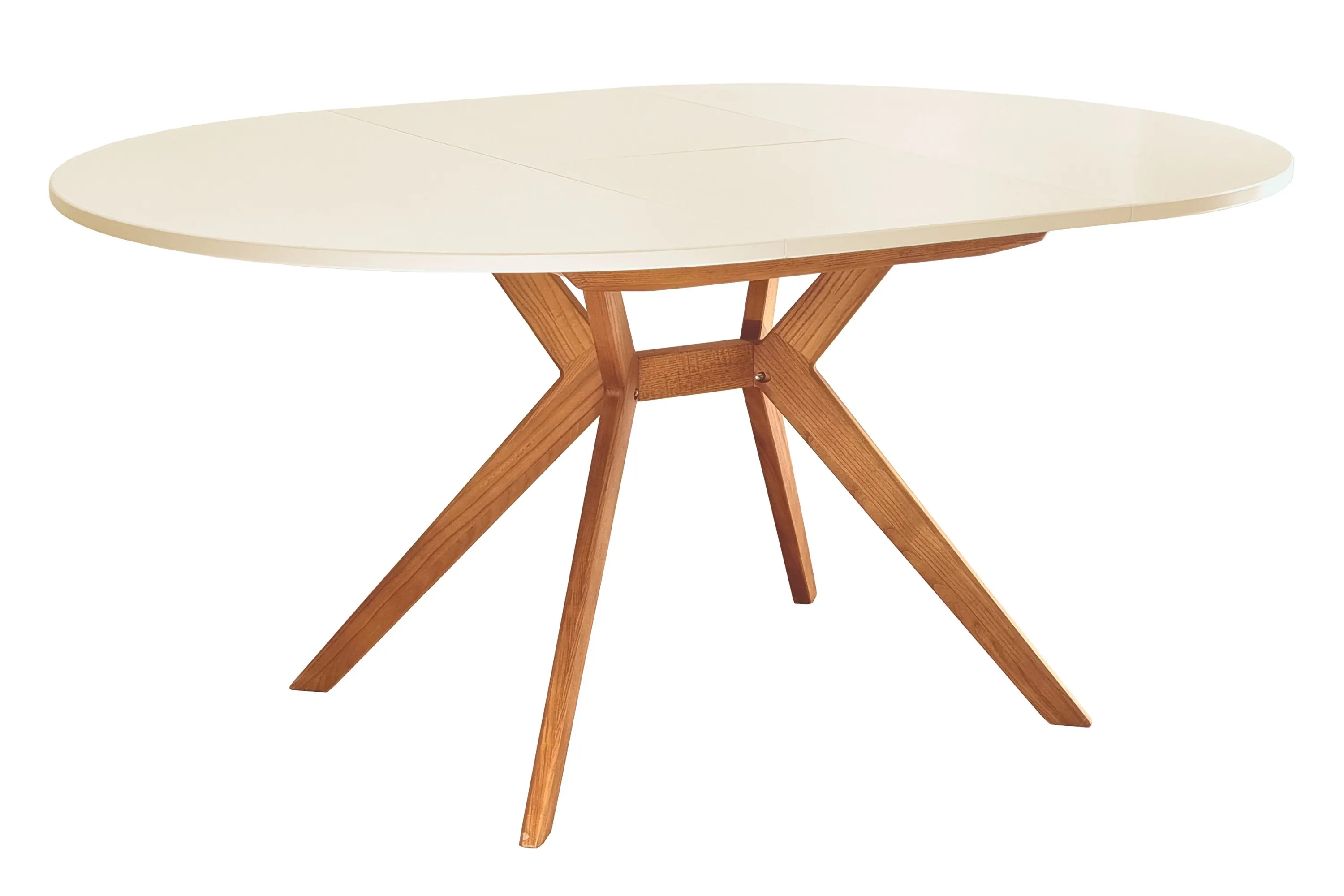 Okrągły stół rozkładany BIJU FI 120-170cm kremowy dąb - RGBTBR_120_2_OAK