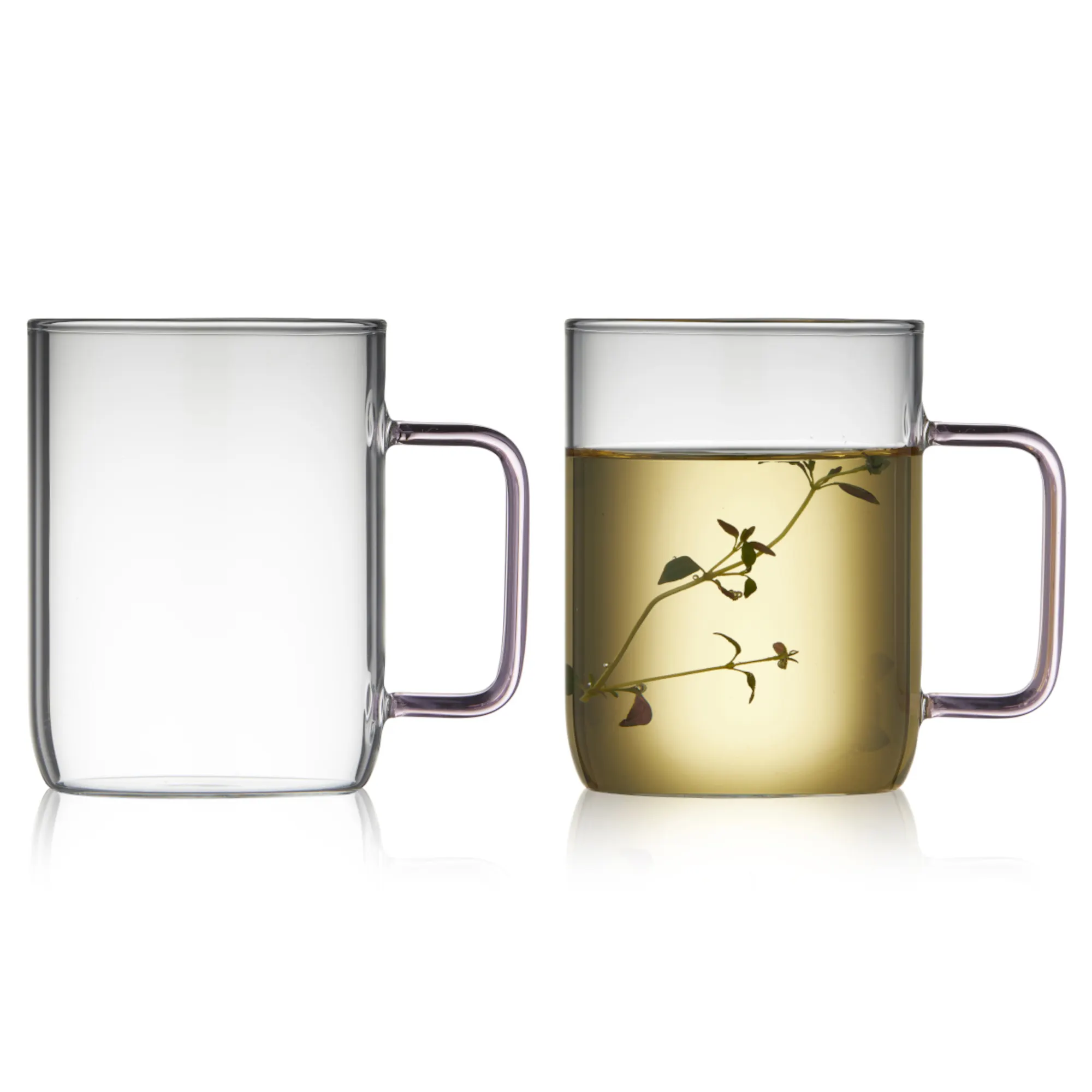 Szklane kubki TORINO zestaw 2 szt. 400 ml różowe - ND_32769