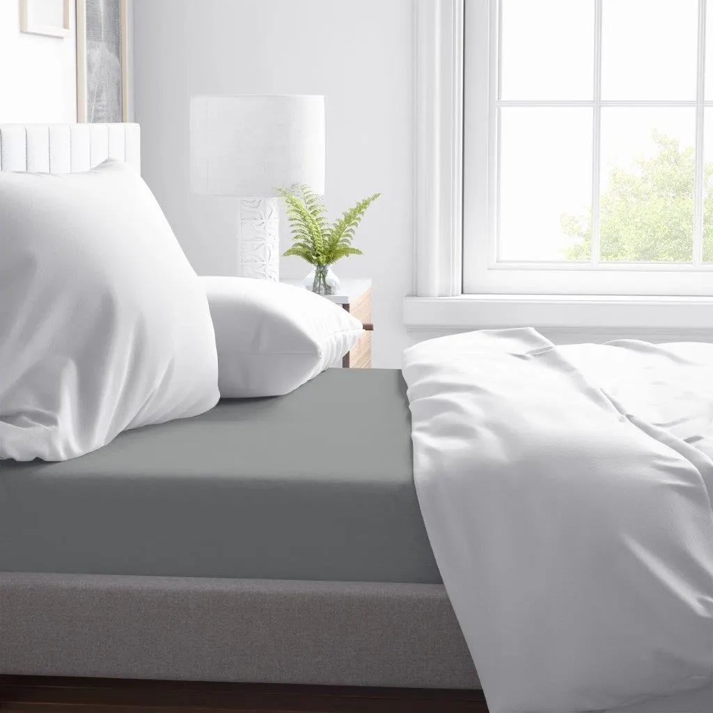 Prześcieradło z gumką SOFT 160X200+25 jersey bawełna szary - FARO_28550