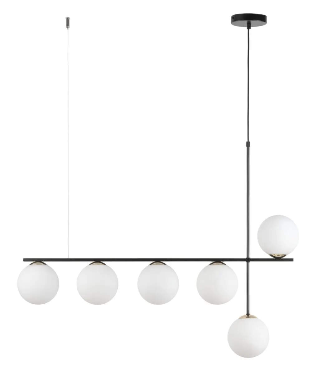 Lampa wisząca SILIA 6 czarno-biała