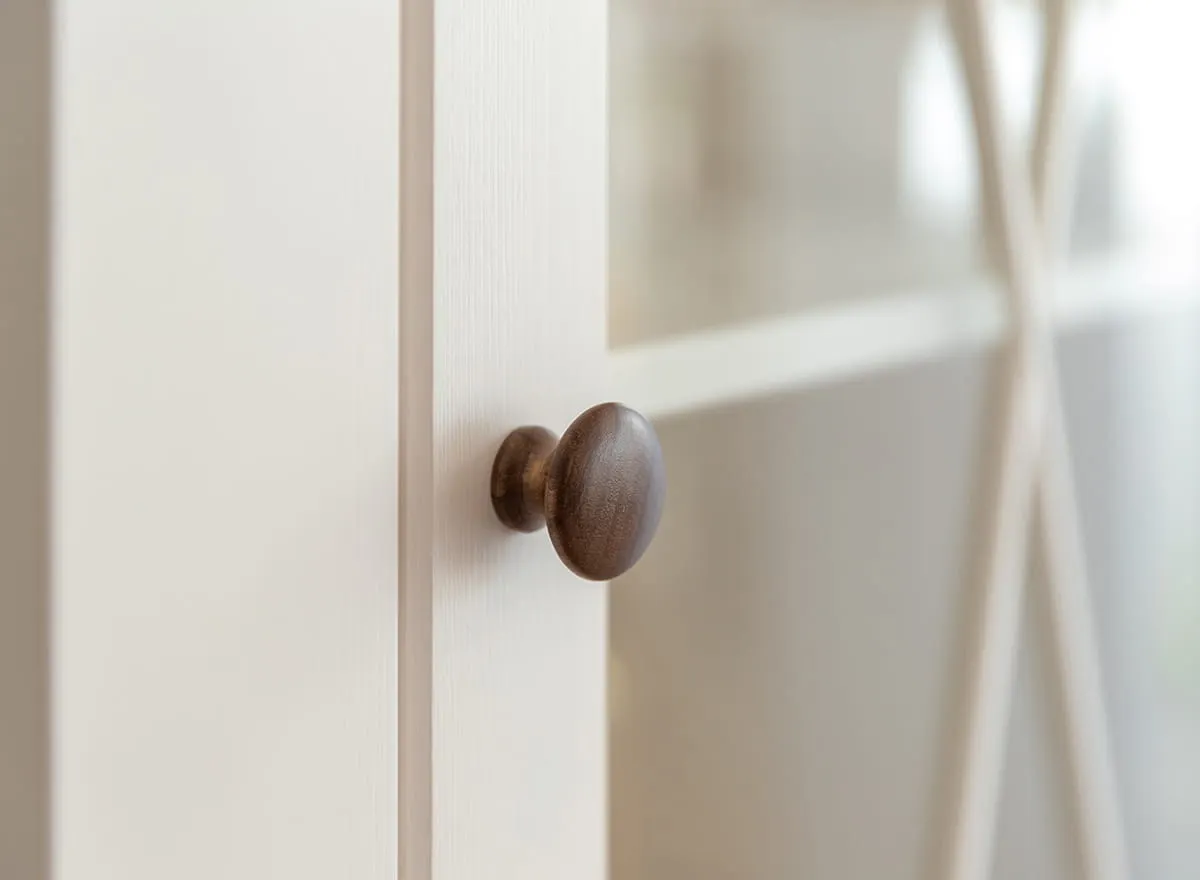 Witryna wąska MARONE ELITE 1-drzwiowa z 2 szufladami biała, tabacco - PLMEL01/T