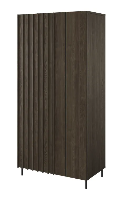 Szafa 2-drzwiowa Piemonte PE-01 92cm lamel jesion portlandzki/czarna Meble, Szafa, Szafka